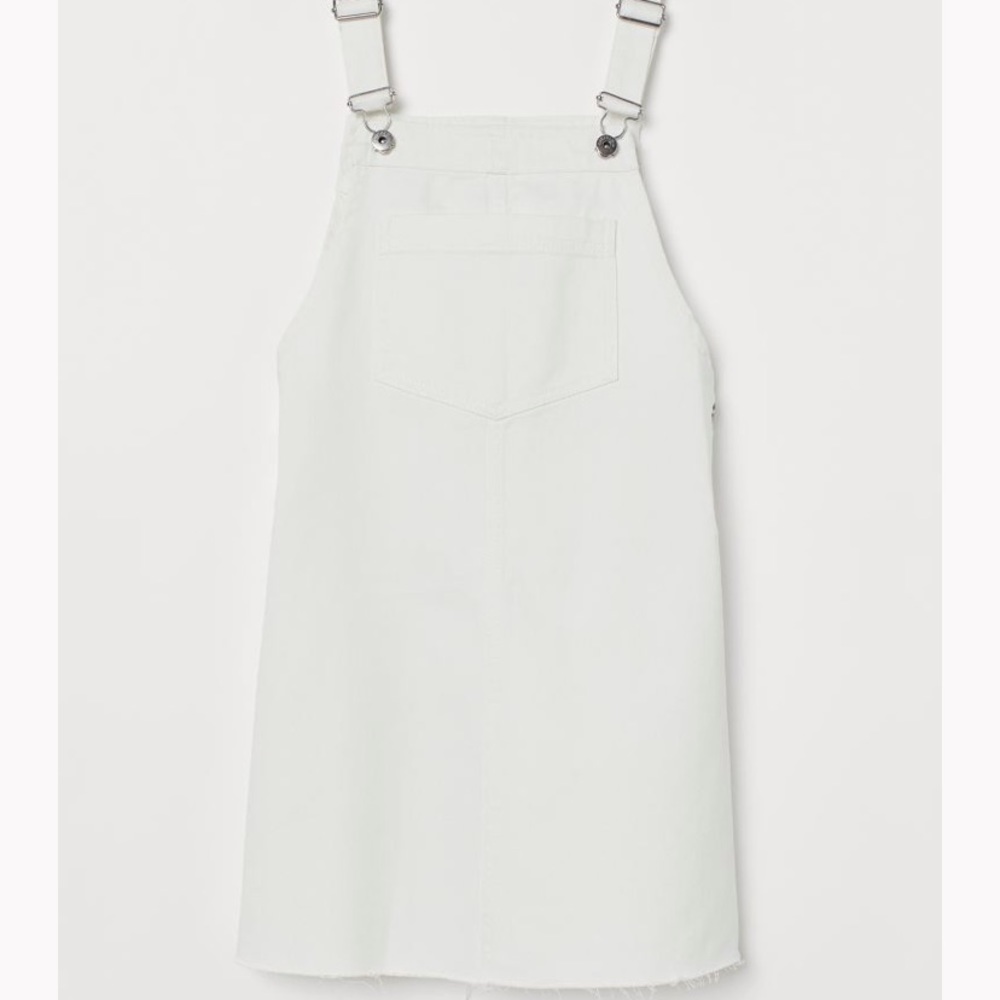 H&M white denim overall dress, size 0